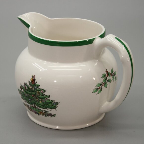 Spode 24 oz Pitcher Juice Water Milk Sauce Jug Christmas Tree England - S3324-T - Picture 10 of 10